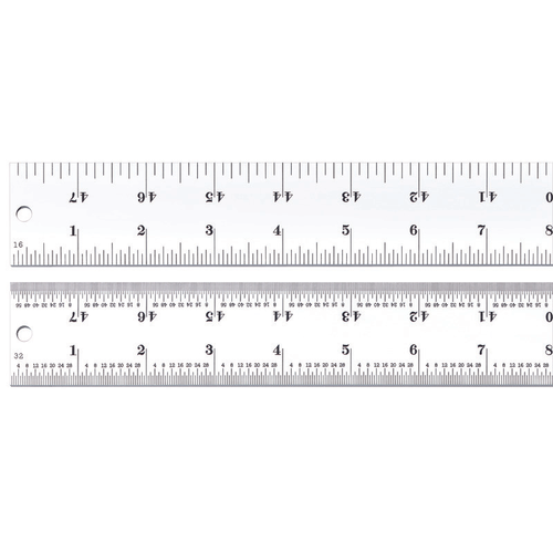 C404R-48 Heavy Spring Tempered Steel Rule with Inch Graduations