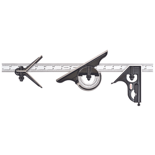 C434-18-4R 18" Combination Set with Square, Center and Reversible Protractor Head and Blade