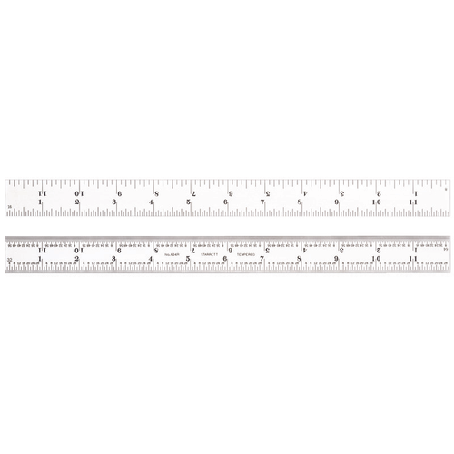 604R-12 Spring Tempered Steel Rule with Inch Graduations