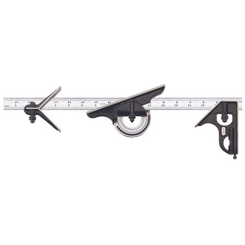 434-18-16R 18" Combination Set with Square, Center and Reversible Protractor Head and Blade