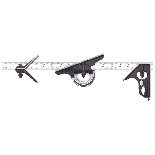 C434-18-16R 18" Combination Set with Square, Center and Reversible Protractor Head and Blade