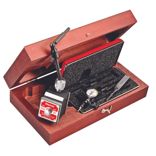 657BZ Magnetic Base and Post Assembly with 711FSAZ Last Word Indicator, PT07101F Body Clamp and Wood case