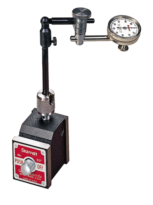 657CZ Magnetic Base and Post Assembly with 196B1 Indicator, PT18718 Snug, 3 Contact Points, Contact Point Adaptor and Wood Case