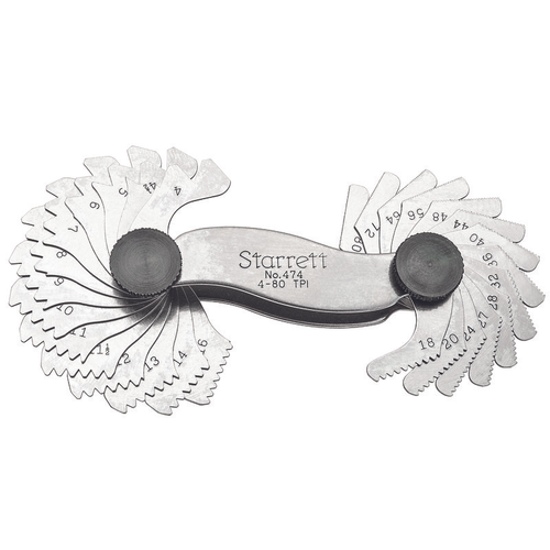 474 Screw Pitch Gage, 4-80 TPI, 28 Leaves