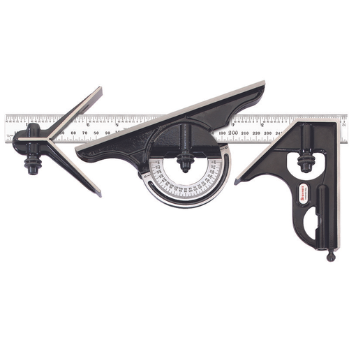 C434ME-300 300 and 11-3/4" Combination Set with Square, Center and Reversible Protractor Head and Chrome Finish Blade