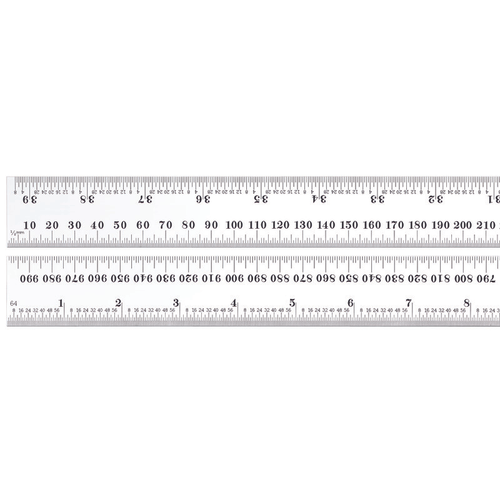 C636-1000 Spring-Tempered Steel Rule with Millimeter and Inch Graduations C636-1000 Spring-Tempered Steel Rule with Millimeter and Inch Graduations