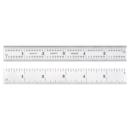 604R-6 Spring-Tempered Steel Rules with Inch Graduations