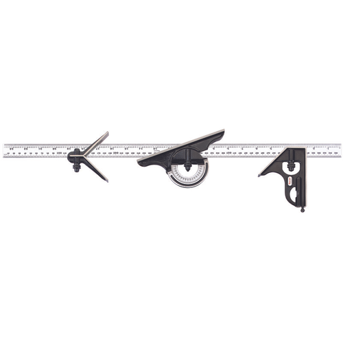 C434ME-600 600mm and 23-1/2" Combination Set with Square, Center and Reversible Protractor Head and Blade