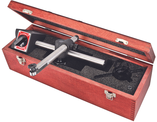 659AZ Heavy-Duty Magnetic Base Indicator Holder - Post Assembly Including Post, Snug, Gage Rod with Clamp and Fine Adjust, Thread Adaptor, Case