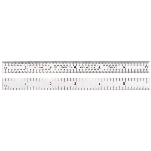 C304R-6 Steel Rule with Inch Graduation