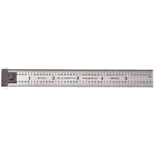 DH604R-6 Spring-Tempered Steel Rule with Inch Graduations