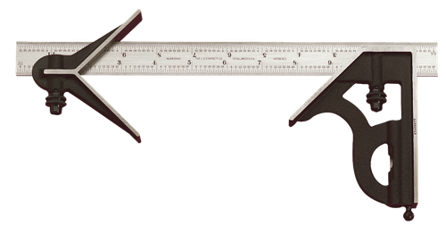 11HC-12-4R 12" Combination Square with Square and Center Head, Chrome Finish Blade