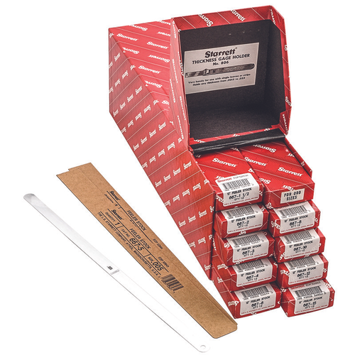 S667D Thickness Gage or Feeler Stock Bulk Assortment, 108 pieces, 1/2" x 12",  Nine Thicknesses from .0015" to .015" Thick