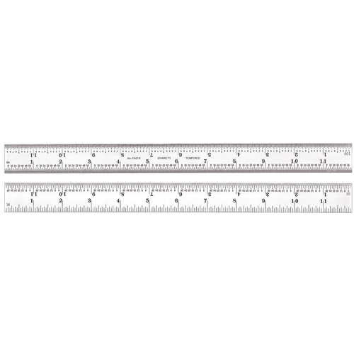 C607R-12 Spring Tempered Steel Rule with Inch Graduations