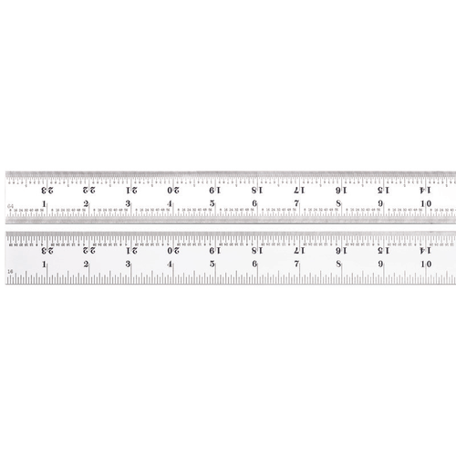C607R-24 Spring Tempered Steel Rule with Inch Graduations