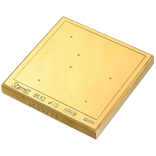 PT05196 Hardness Test Block Rockwell R Scale, Approximate Value 80, Material: Brass, For use with 1/8" Ball Penetrator