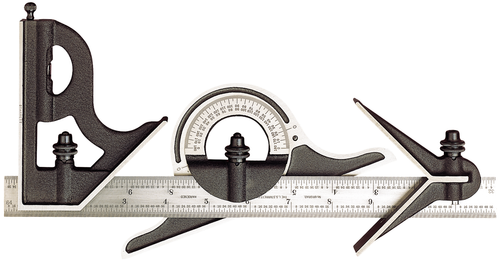9-12-16R 12" Combination Set with Square, Center and Non-reversible Protractor Head and Blade