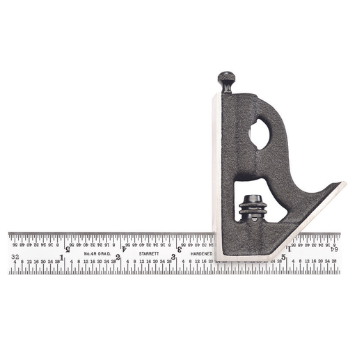 C11H-6-4R 6" Combination Square with Square Head, Chrome Finish Blade