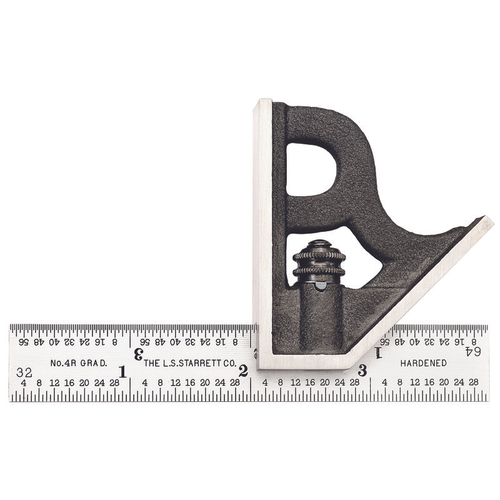 C11H-4-4R 4" Combination Square with Square Head, Chrome Finish Blade