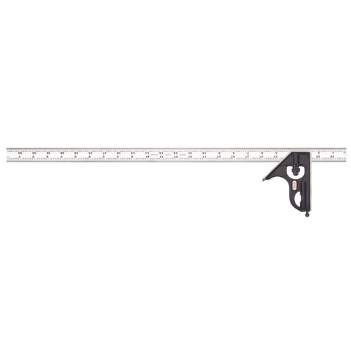 C33H-24-4R 24" Combination Square with Square Head, Chrome Finish Blade