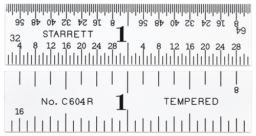 C604R-2 Spring Tempered Steel Rule with Inch Graduations