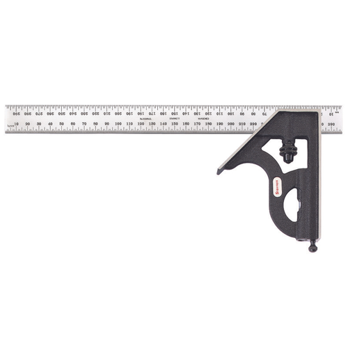 C11MH-300 300mm Combination Square with Square Head, Chrome Finish Blade