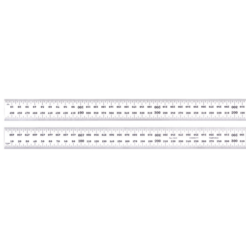 C635-500 500mm Spring-Tempered Steel Rule with Millimeter Graduations, Graduations at mm and 1/2mm on Both Sides