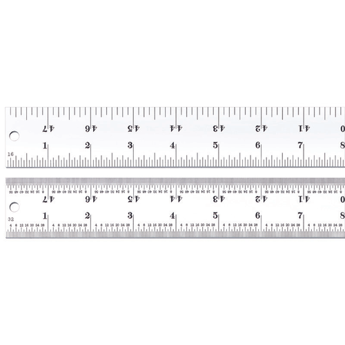 C604R-48 Spring Tempered Steel Rule with Inch Graduations