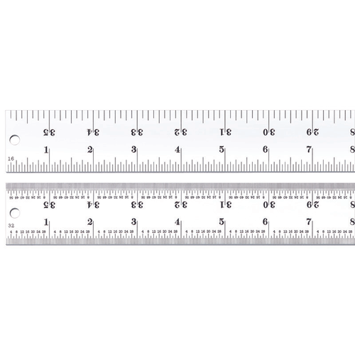 C604R-36 Spring Tempered Steel Rule with Inch Graduations