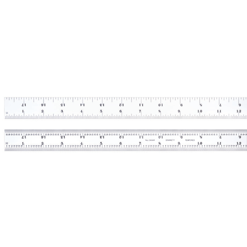 C604R-18 Spring Tempered Steel Rule with Inch Graduations