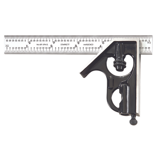 C33H-6-4R 6" Combination Square with Square Head, Chrome Finish Blade