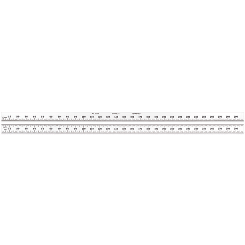 C330-300 300mm Full-Flexible Steel Rule with Millimeter Graduations, Graduations at 1/2mm on One Side; mm and 1/2mm on Reverse