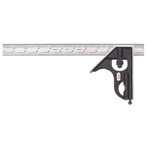 C33H-12-4R 12" Combination Square with Square Head, Chrome Finish Blade