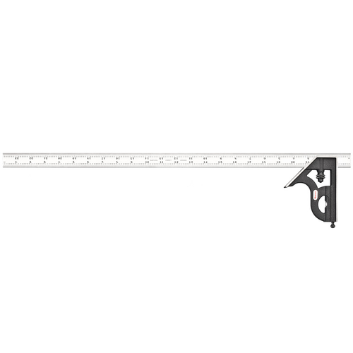 C11H-24-4R 24" Combination Square with Square Head, Chrome Finish Blade