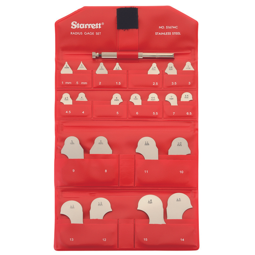 S167MCHZ Metric Radius Gage Set