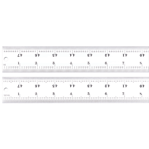C416R-48 Heavy Spring Tempered Steel Rule with Inch Graduations