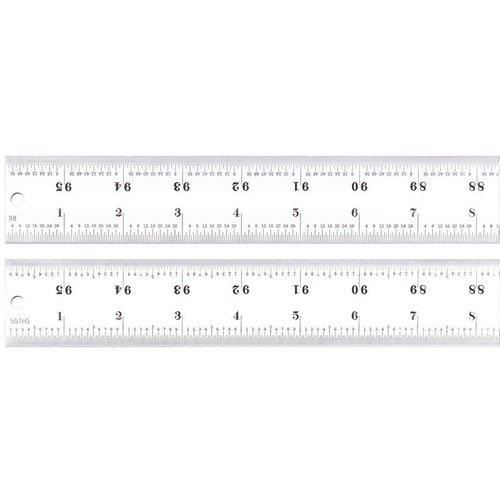 C416R-96 Heavy Spring Tempered Steel Rule with Inch Graduations