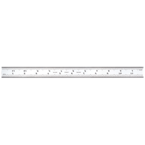 C616R-12 Spring Tempered Steel Rule with Inch Graduations