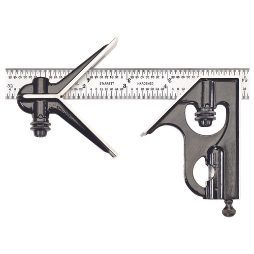 C33HC-6-4R 6" Combination Square with Square and Center Head, Chrome Finish Blade