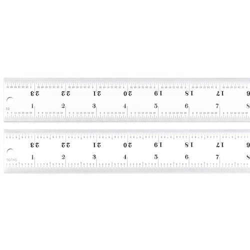 C416R-24 Heavy Spring Tempered Steel Rule with Inch Graduations