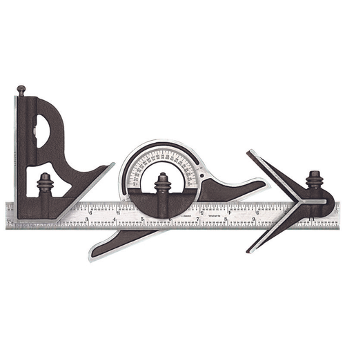 9-12-4R 12" Combination Set with Square, Center and Non-reversible Protractor Head and Blade