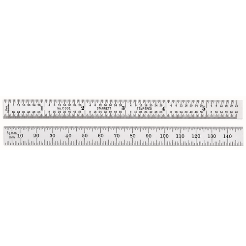 C331-150 Full-Flexible Steel Rule with Millimeter and Inch Graduations