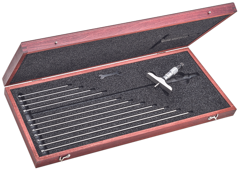 445AZ-12RL MICROMETER DEPTH GAGE, 0-12", 3" BASE