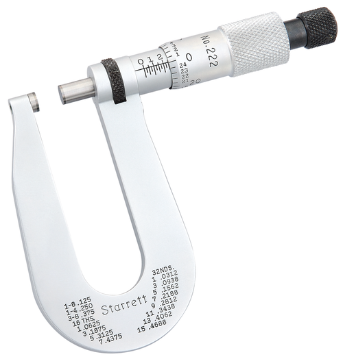 222XRL-1/2 SHEET METAL MICROMETER, 0-1/2"