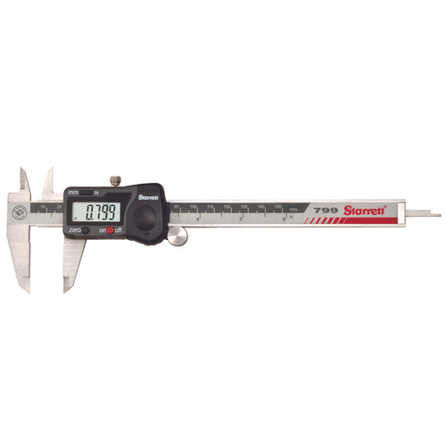 799A-6/150 Electronic Caliper, Stainless Steel, 0.01mm (.0005") Resolution, and 0-150mm (0-6") Measuring Range
