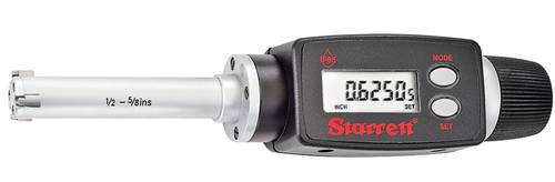 780XTZ-625 Electronic Internal Micrometer, 3-Point Contact (1/2-5/8" (12.5-16mm) Range), Fixed Anvil