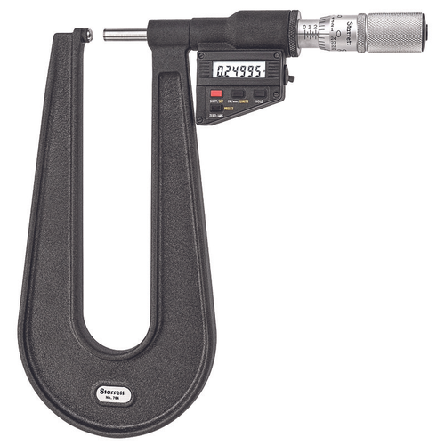 764AXFL Electronic Sheet Metal Micrometer, 6" Throat Depth