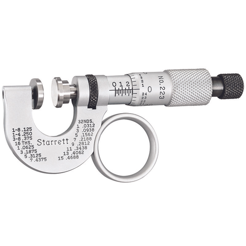 223RL PAPER GAGE MICROMETER, 0-11/32"