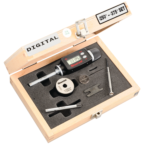 S780XTCZ Electronic Internal Micrometer Set, 3-Point Contact (1/4-3/8" (6-10mm) Range), Fixed Anvil