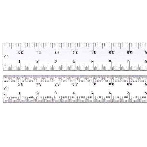 C404R-36 Heavy Spring Tempered Steel Rule with Inch Graduations